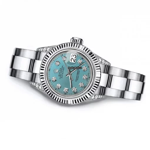 Ideal Fake Rolex Oyster Perpetual Lady Date 69160 Automatic Movement 26mm Steel Case Womens Watch - Image 3