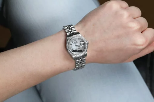 Swiss Knockoff Rolex Lady-datejust 69173 Automatic Movement 26mm Steel Case Womens Watch - Image 6