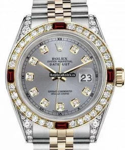 Superb Fake Rolex Lady-datejust 69173 Automatic Movement 31mm Gold/steel Case Womens Watch