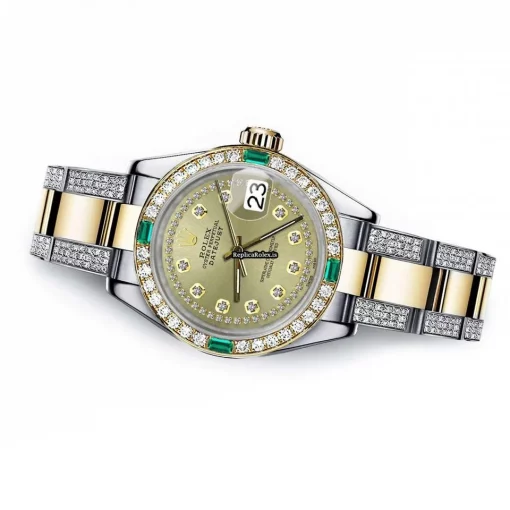 Amazing Fake Rolex Lady-datejust 68273 Automatic Movement 31mm Gold/steel Case Womens Watch - Image 2