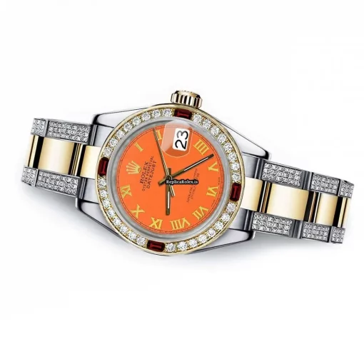 Unique Clone Rolex Lady-datejust 69173 Automatic Movement 26mm Gold/steel Case Womens Watch - Image 2