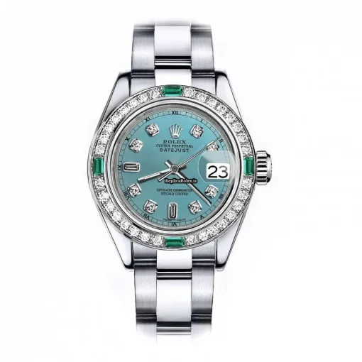 Exquisite Fake Rolex Oyster Perpetual Lady Date 69160 Automatic Movement 26mm Steel Case Womens Watch