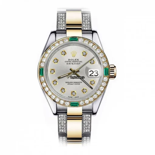Superb Fake Rolex Lady-datejust 68273 Automatic Movement 31mm Gold/steel Case Womens Watch