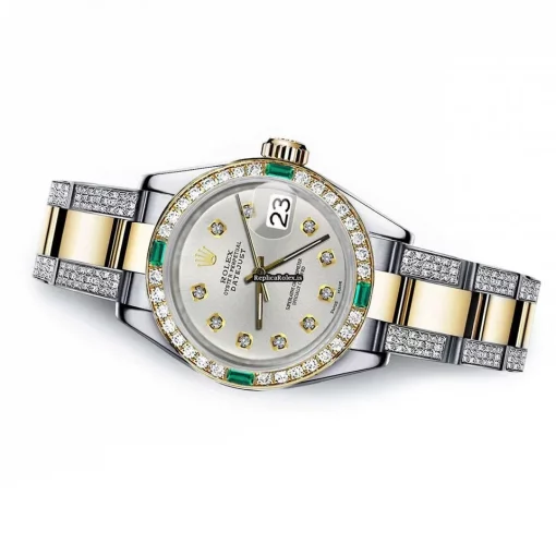Superb Fake Rolex Lady-datejust 68273 Automatic Movement 31mm Gold/steel Case Womens Watch - Image 2