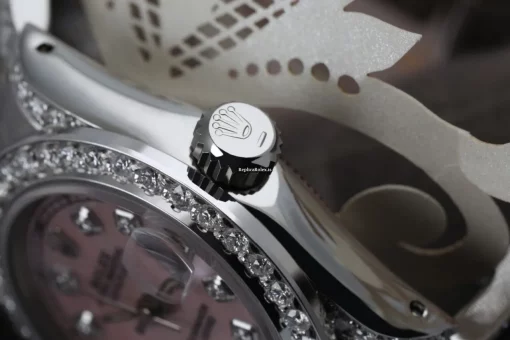 Fantastic Replica Rolex Oyster Perpetual Lady Date 69160 Automatic Movement 26mm Steel Case Womens Watch - Image 2