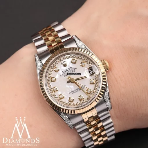 Remarkable Replica Rolex Lady-datejust 68274 Automatic Movement 31mm Gold/steel Case Womens Watch - Image 9