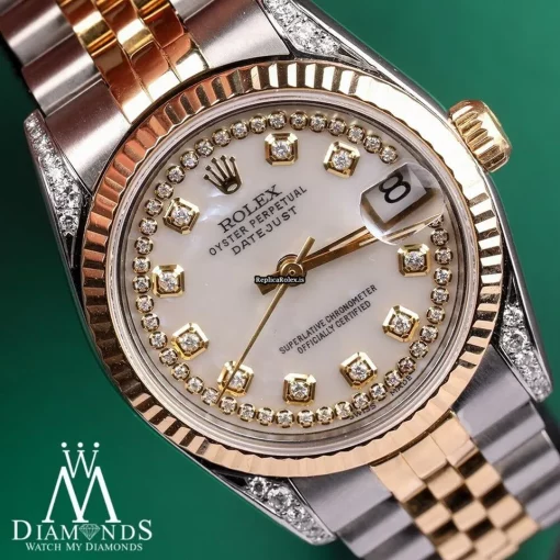 Remarkable Replica Rolex Lady-datejust 68274 Automatic Movement 31mm Gold/steel Case Womens Watch - Image 6