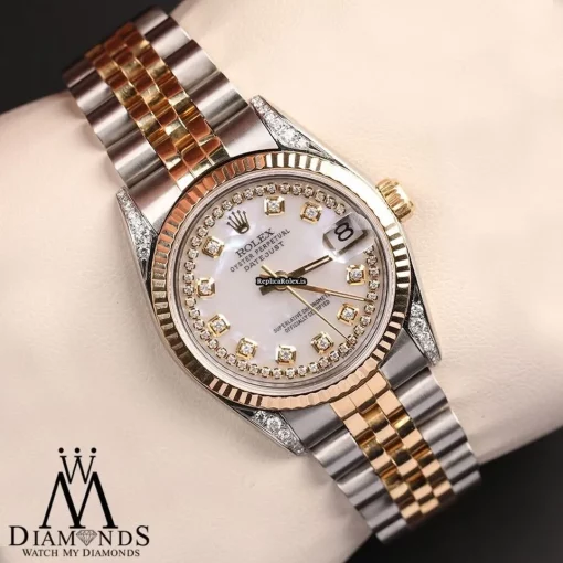 Remarkable Replica Rolex Lady-datejust 68274 Automatic Movement 31mm Gold/steel Case Womens Watch - Image 7