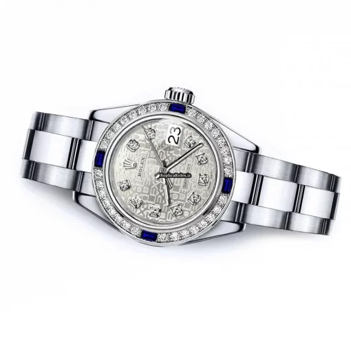 Suitable Replica Rolex Oyster Perpetual Lady Date 69160 Automatic Movement 26mm Steel Case Womens Watch - Image 2