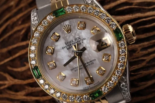 Pleasing Fake Rolex Lady-datejust 69173 Automatic Movement 26mm Gold/steel Case Womens Watch - Image 2