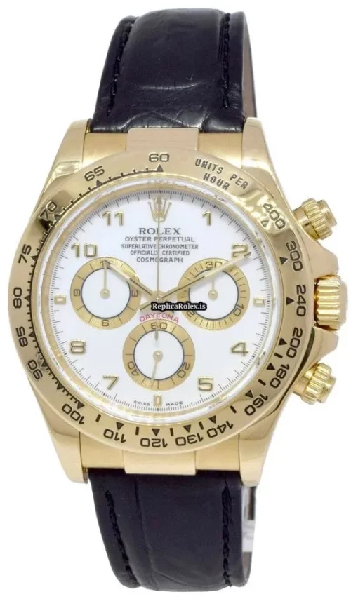 Durable Replica Rolex Daytona 116518 Automatic Movement 40mm Yellow Gold Case Watch - Image 2