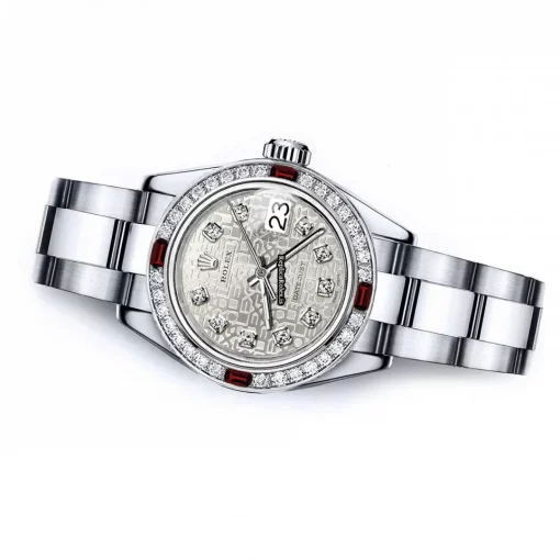 Cheap Replicas Rolex Oyster Perpetual Lady Date 69160 Automatic Movement 26mm Steel Case Womens Watch - Image 2