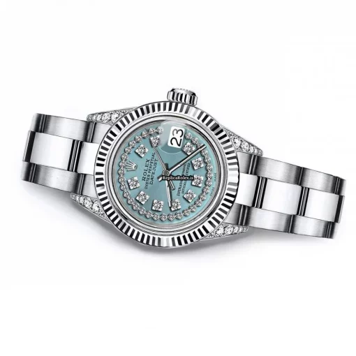 Amazing Replica Rolex Oyster Perpetual Lady Date 69160 Automatic Movement 26mm Steel Case Womens Watch - Image 3