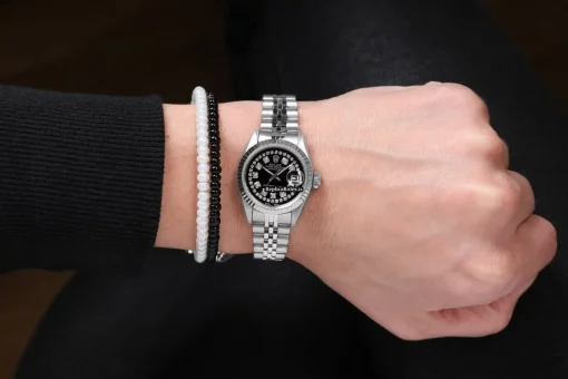 Wonderful Replica Rolex Oyster Perpetual Lady Date 69160 Automatic Movement 26mm Steel Case Womens Watch - Image 7
