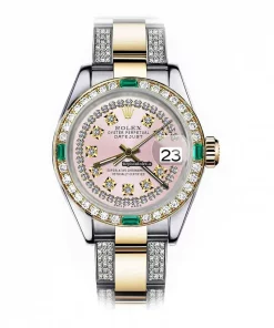 Design Fake Rolex Lady-datejust 68273 Automatic Movement 31mm Gold/steel Case Womens Watch