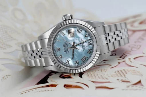 Luxury Replicas Rolex Oyster Perpetual Lady Date 69160 Automatic Movement 26mm Steel Case Womens Watch - Image 4