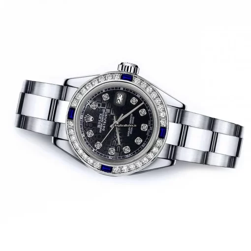 Neat Fake Rolex Oyster Perpetual Lady Date 69160 Automatic Movement 26mm Steel Case Womens Watch - Image 2