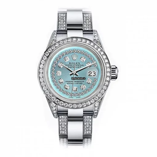 Well Made Replica Rolex Oyster Perpetual Lady Date 69160 Automatic Movement 26mm Steel Case Womens Watch