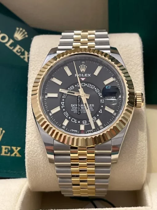 Swiss Replica Rolex Sky-dweller 326933 Caliber 9001 Automatic Movement 42mm Yellow Gold Case Mens/unisex Watch - Image 2