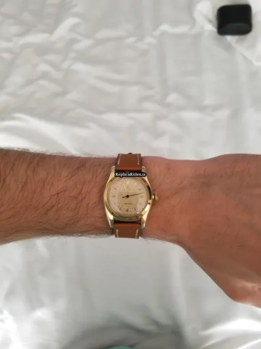 Defect Replica Rolex Bubble Back 3131 Caliber 630 Automatic Movement 32x38mm Yellow Gold Case Mens/unisex Watch - Image 7