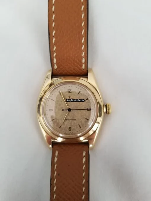 Defect Replica Rolex Bubble Back 3131 Caliber 630 Automatic Movement 32x38mm Yellow Gold Case Mens/unisex Watch - Image 9