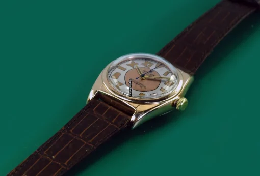 Fabulous Fake Rolex Bubble Back 5050 Automatic Movement 32x38mm Rose Gold Case Mens/unisex Watch - Image 4