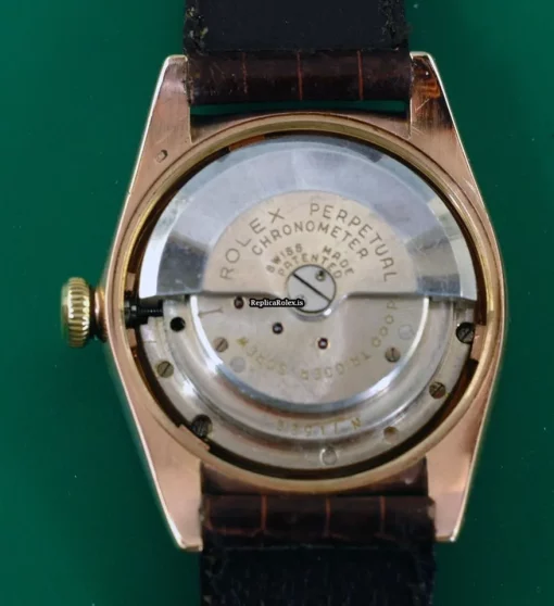 Fabulous Fake Rolex Bubble Back 5050 Automatic Movement 32x38mm Rose Gold Case Mens/unisex Watch - Image 9