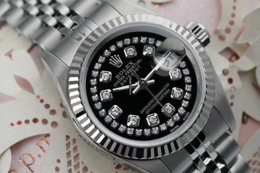 Durable Replica Rolex Oyster Perpetual Lady Date 69160 Automatic Movement 26mm Steel Case Womens Watch - Image 2
