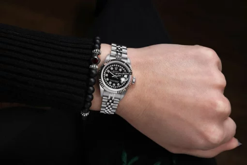 Durable Replica Rolex Oyster Perpetual Lady Date 69160 Automatic Movement 26mm Steel Case Womens Watch - Image 7