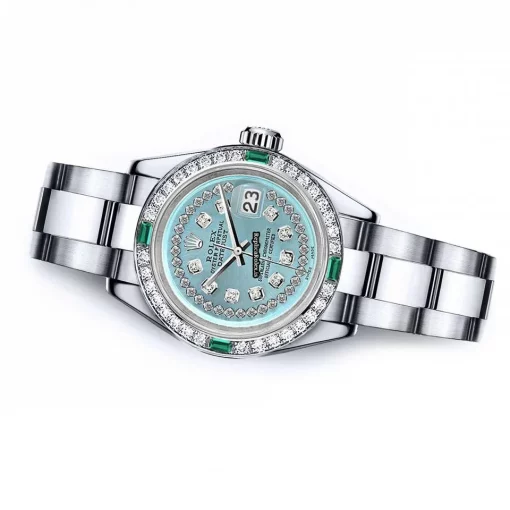 Fabulous Replica Rolex Oyster Perpetual Lady Date 69160 Automatic Movement 26mm Steel Case Womens Watch - Image 2