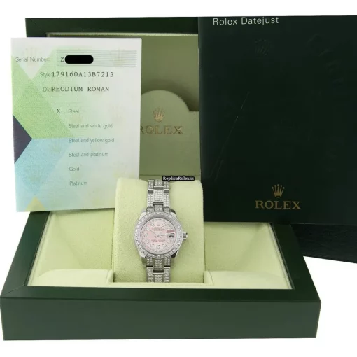 Ideal Fake Rolex Lady-datejust 179160 Caliber 2235 Automatic Movement 26mm Steel Case Womens Watch - Image 12
