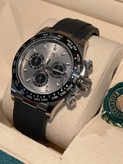 Fine Replica Rolex Daytona 116519ln Caliber 4130 Automatic Movement 40mm White Gold Case Mens/unisex Watch - Image 6