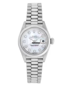 Well Made Replica Rolex Datejust 69166 Automatic Movement 26mm Platinum Case Womens Watch