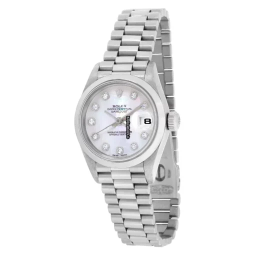 Well Made Replica Rolex Datejust 69166 Automatic Movement 26mm Platinum Case Womens Watch - Image 2