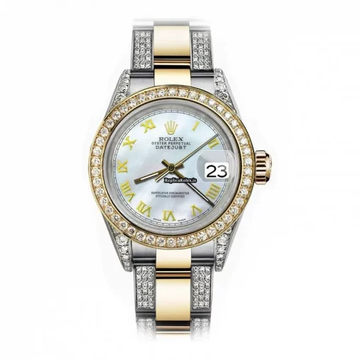 Top Fakes Rolex Lady-datejust 68273 Automatic Movement 31mm Gold/steel Case Womens Watch - Image 2
