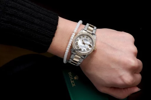 Top Fakes Rolex Lady-datejust 68273 Automatic Movement 31mm Gold/steel Case Womens Watch - Image 7