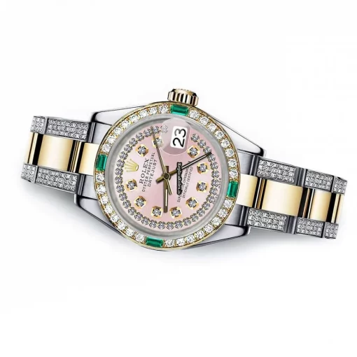 Amazing Fake Rolex Lady-datejust 69173 Automatic Movement 26mm Gold/steel Case Womens Watch - Image 2