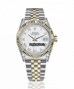 Beautiful Fake Rolex Lady-datejust 68274 Automatic Movement 31mm Gold/steel Case Womens Watch
