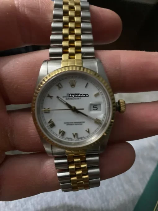 Stylish Fake Rolex Datejust 16233 Caliber 3135 Automatic Movement 36mm Gold/steel Case Mens/unisex Watch - Image 7
