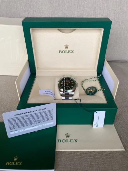 Pleasing Fake Rolex Milgauss 116400gv Caliber 3131 Automatic Movement 40mm Steel Case Mens/unisex Watch - Image 10
