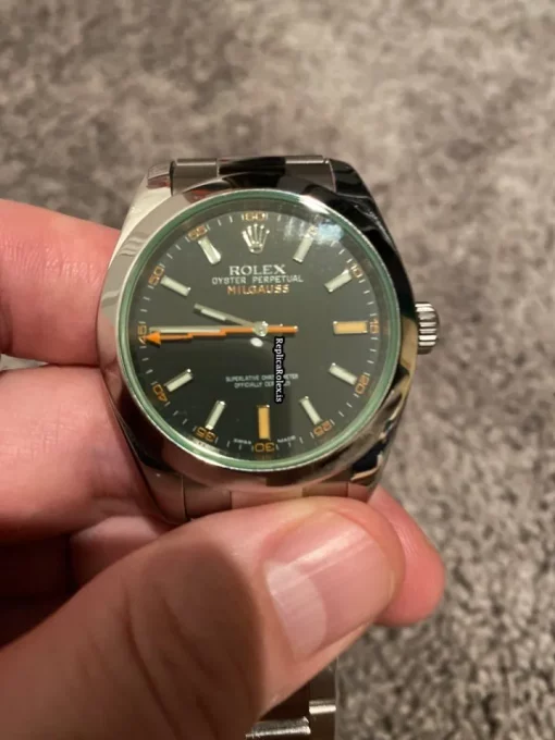 Pleasing Fake Rolex Milgauss 116400gv Caliber 3131 Automatic Movement 40mm Steel Case Mens/unisex Watch - Image 11