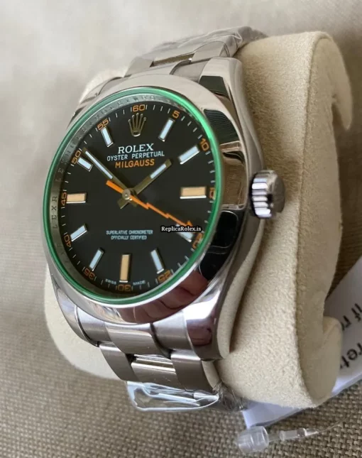 Pleasing Fake Rolex Milgauss 116400gv Caliber 3131 Automatic Movement 40mm Steel Case Mens/unisex Watch - Image 3