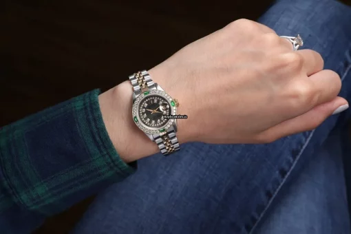 Defect Fakes Rolex Lady-datejust 69173 Automatic Movement 26mm Gold/steel Case Womens Watch - Image 5