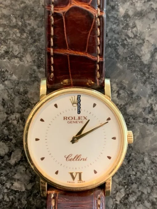 Cool Replica Rolex Cellini 5115 Caliber 1602 Manual Winding Movement 32x5.5mm Yellow Gold Case Mens/unisex Watch - Image 10