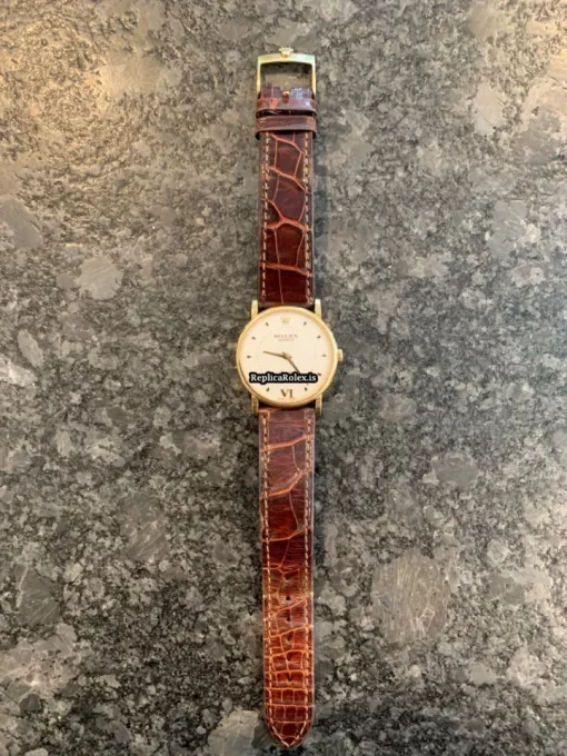 Cool Replica Rolex Cellini 5115 Caliber 1602 Manual Winding Movement 32x5.5mm Yellow Gold Case Mens/unisex Watch - Image 8