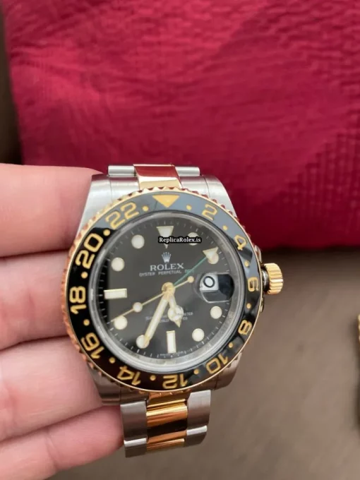 Distinctive Replica Rolex Gmt-master II 116713ln Caliber 3186 Automatic Movement 40mm Gold/steel Case Mens/unisex Watch - Image 5