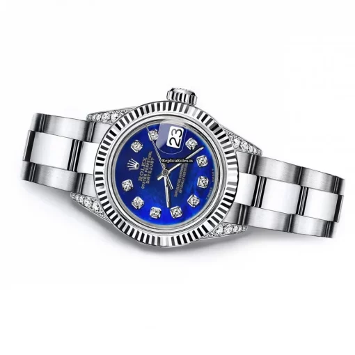 Special Fake Rolex Oyster Perpetual Lady Date 69160 Automatic Movement 26mm Steel Case Womens Watch - Image 4