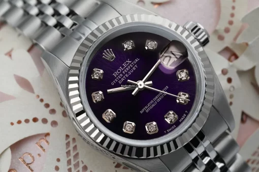 Excellent Replica Rolex Oyster Perpetual Lady Date 69160 Automatic Movement 26mm Steel Case Womens Watch - Image 2