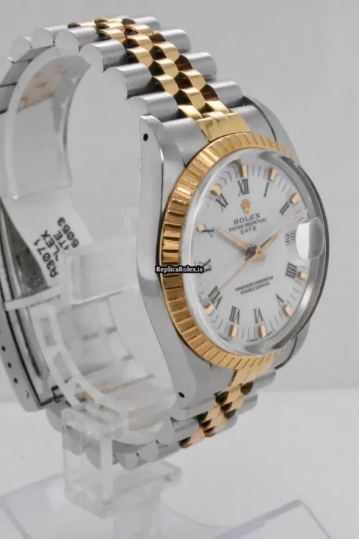 Incredible Fake Rolex Oyster Perpetual Date 15053 Caliber 3035 Automatic Movement 34mm Gold/steel Case Mens/unisex Watch - Image 3