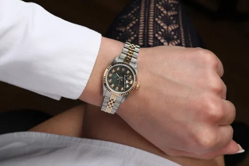 Fabulous Fake Rolex Lady-datejust 69173 Automatic Movement 26mm Gold/steel Case Womens Watch - Image 5